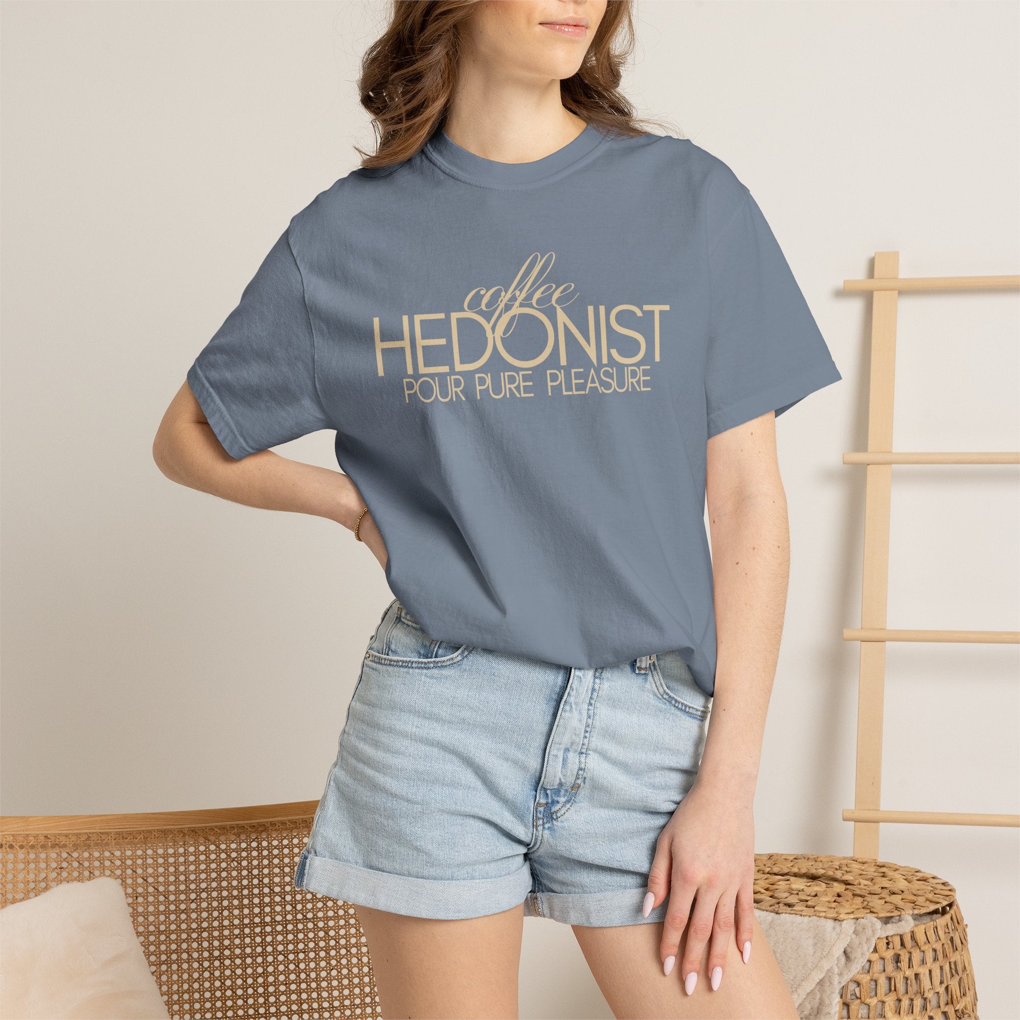 Coffee Hedonist T-Shirt — Retro Script Coffee Lover Tee