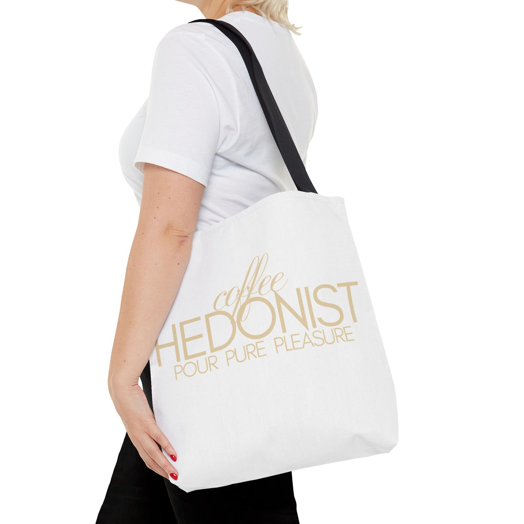 Coffee Hedonist Tote Bag – Funny Coffee Lover Canvas Tote, AOP