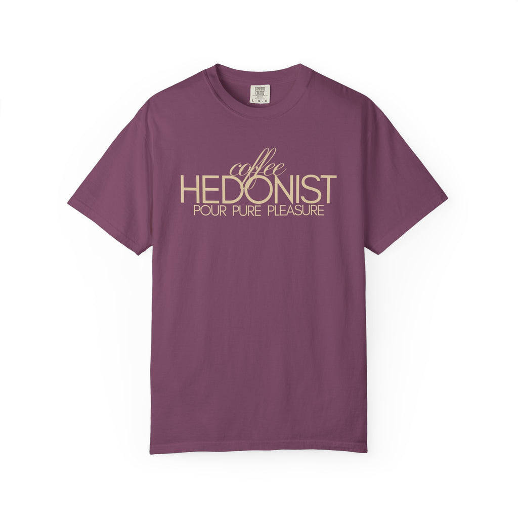 Coffee Hedonist T-Shirt — Retro Script Coffee Lover Tee