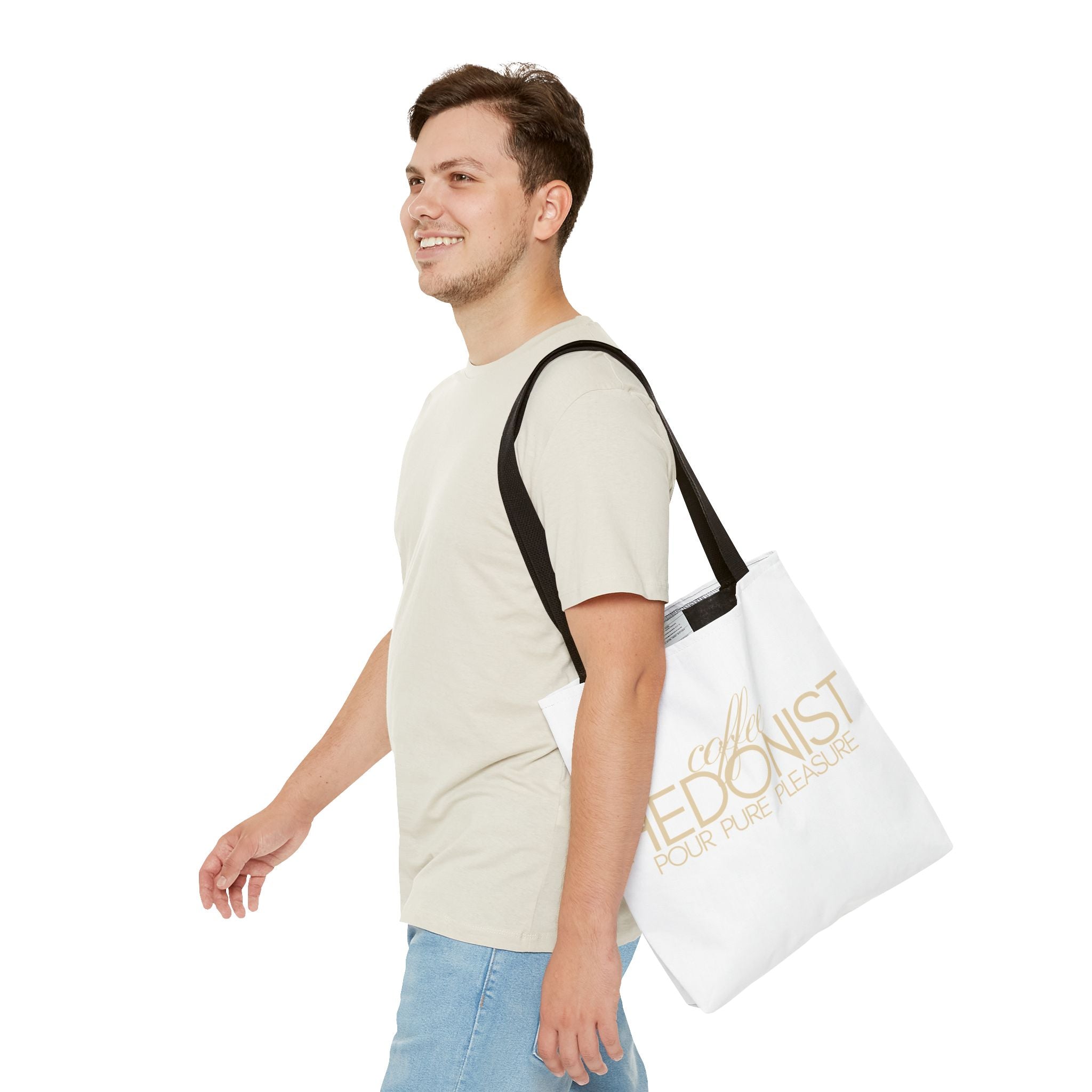 Coffee Hedonist Tote Bag – Funny Coffee Lover Canvas Tote, AOP