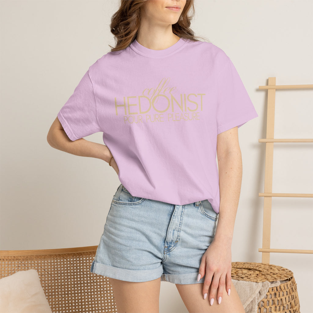 Coffee Hedonist T-Shirt — Retro Script Coffee Lover Tee