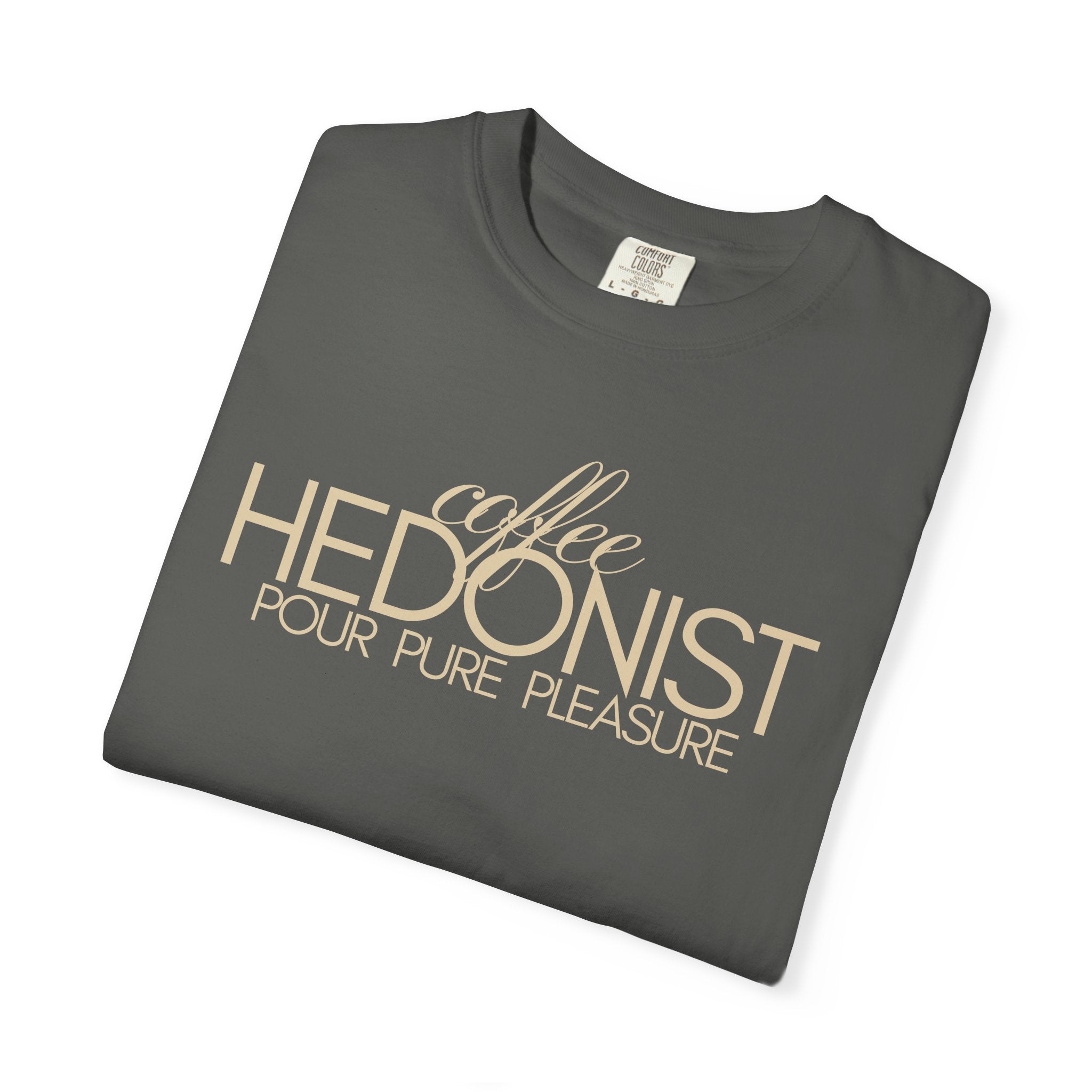 Coffee Hedonist T-Shirt — Retro Script Coffee Lover Tee