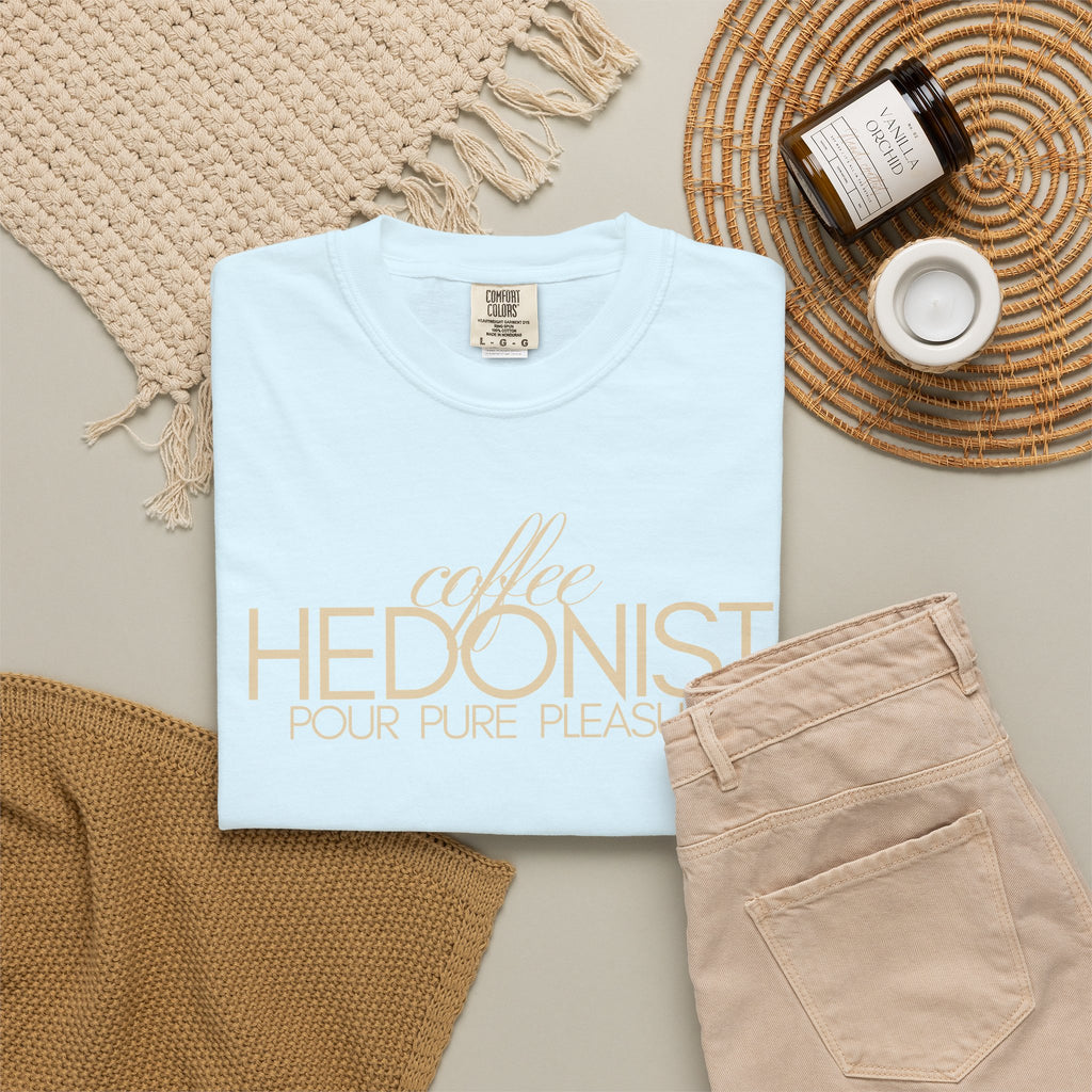 Coffee Hedonist T-Shirt — Retro Script Coffee Lover Tee