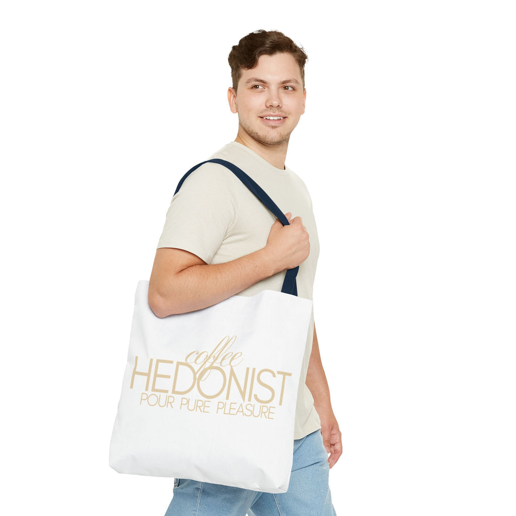 Coffee Hedonist Tote Bag – Funny Coffee Lover Canvas Tote, AOP