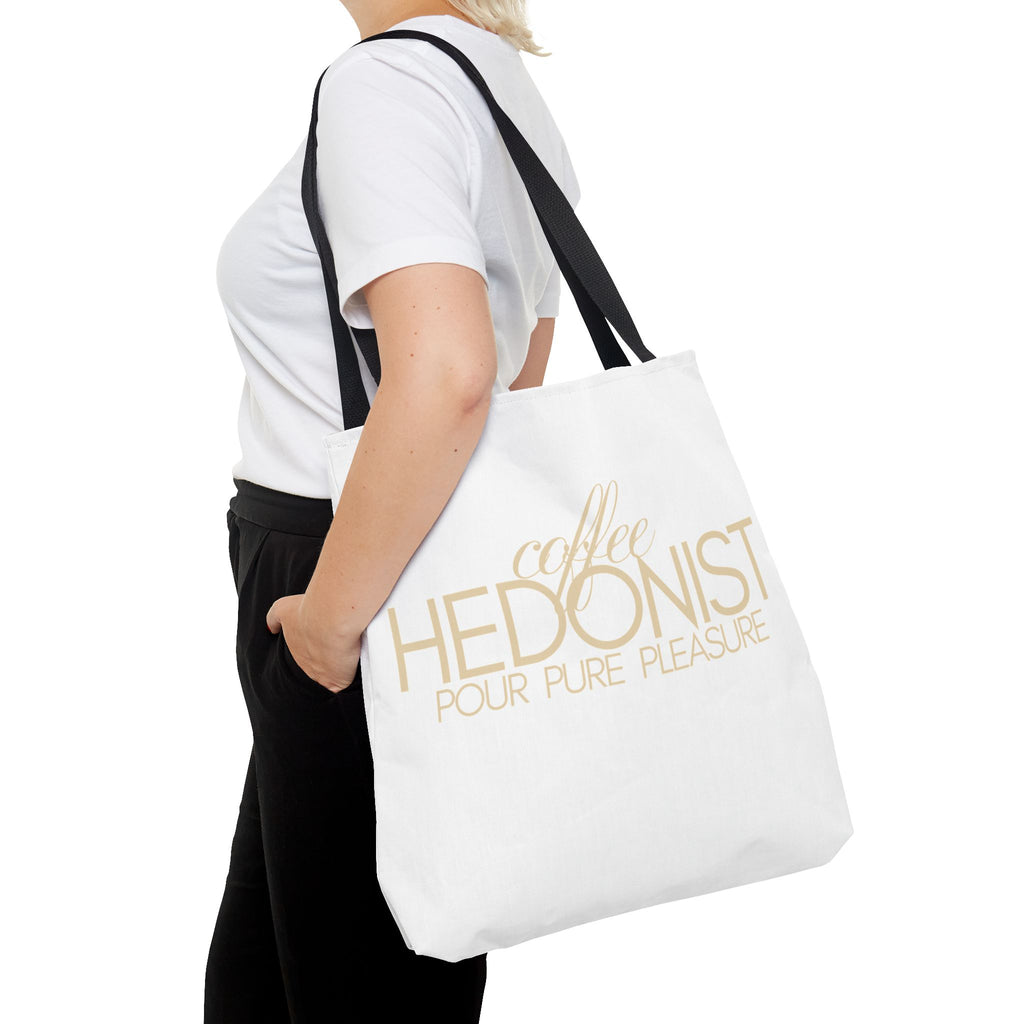 Coffee Hedonist Tote Bag – Funny Coffee Lover Canvas Tote, AOP