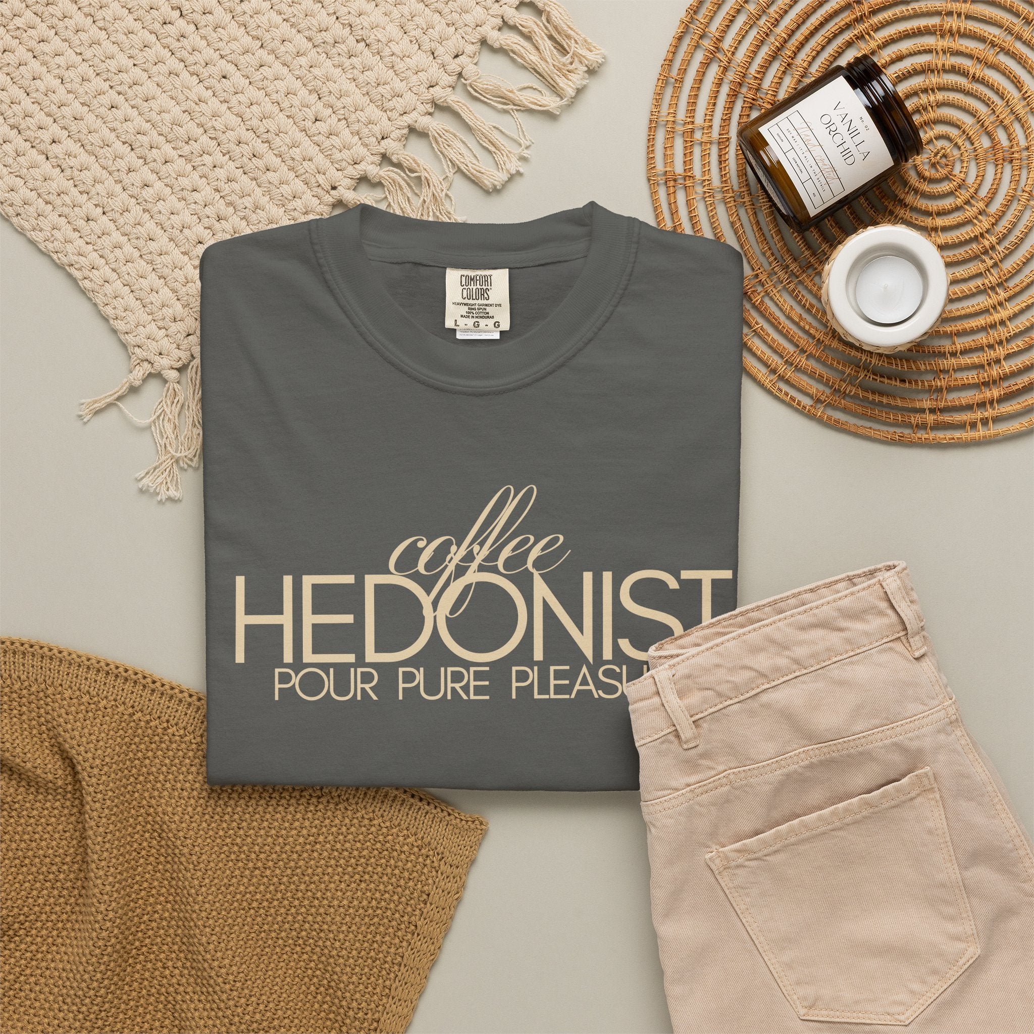Coffee Hedonist T-Shirt — Retro Script Coffee Lover Tee