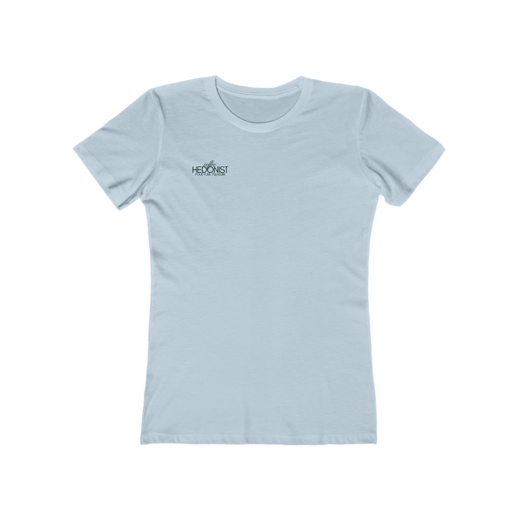 Coffee Hedonist T-Shirt — Boyfriend Tee for Women - Minimal Chest Logo