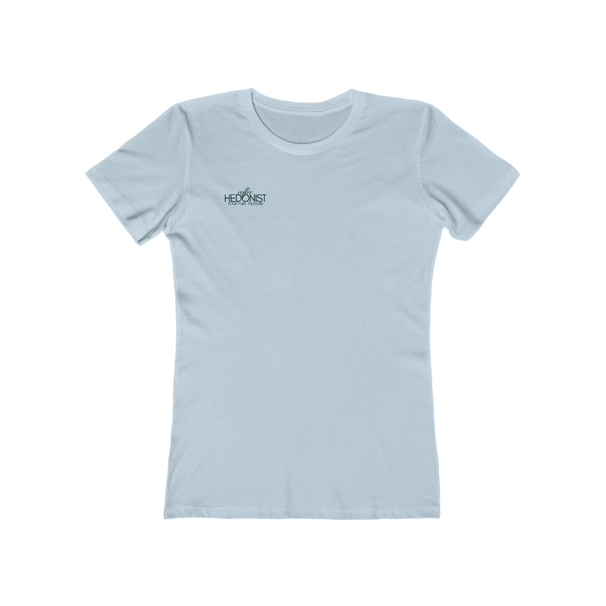 Coffee Hedonist T-Shirt — Boyfriend Tee for Women - Minimal Chest Logo