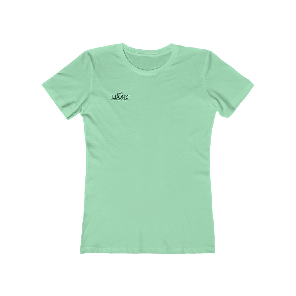 Coffee Hedonist T-Shirt — Boyfriend Tee for Women - Minimal Chest Logo