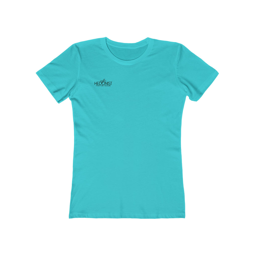 Coffee Hedonist T-Shirt — Boyfriend Tee for Women - Minimal Chest Logo