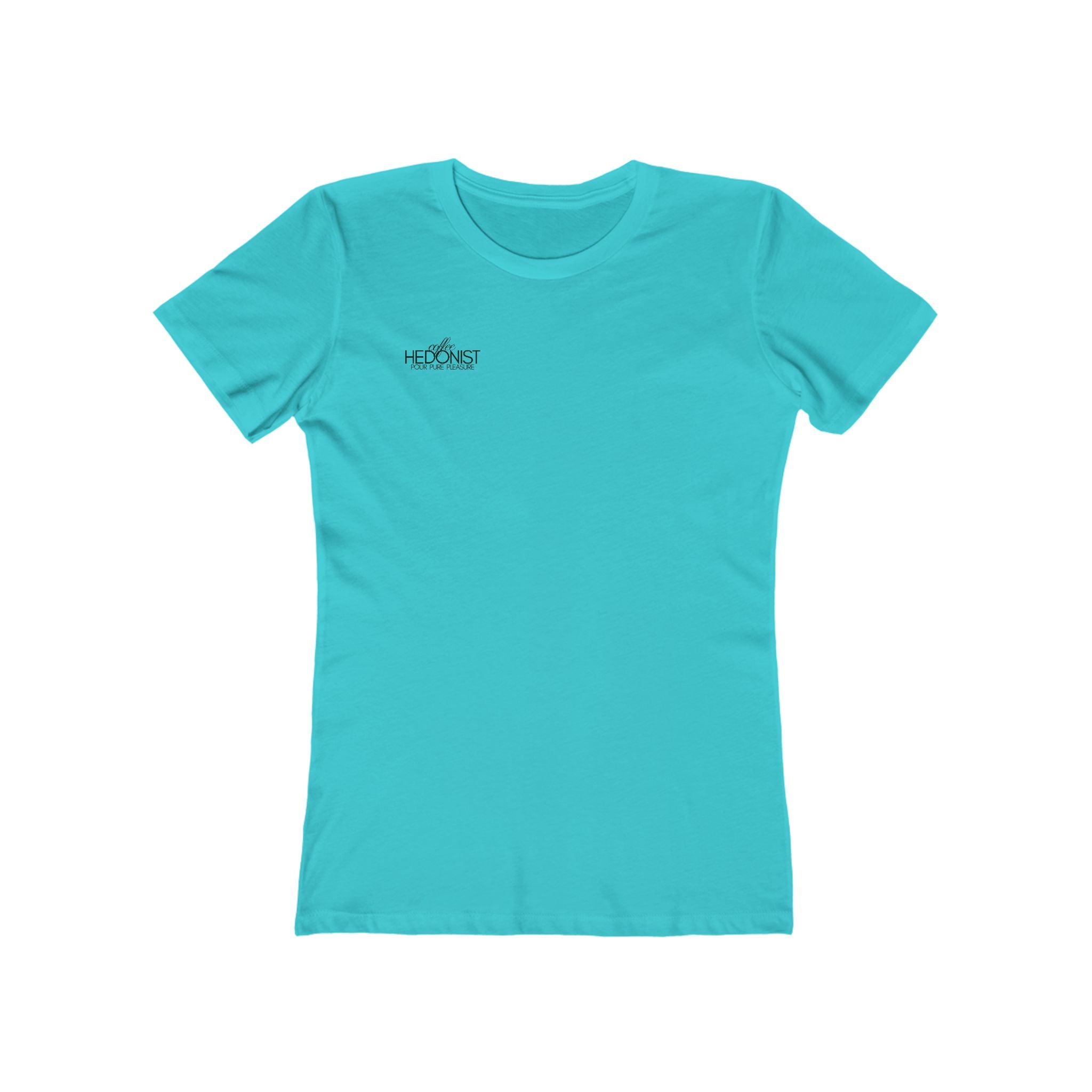 Coffee Hedonist T-Shirt — Boyfriend Tee for Women - Minimal Chest Logo