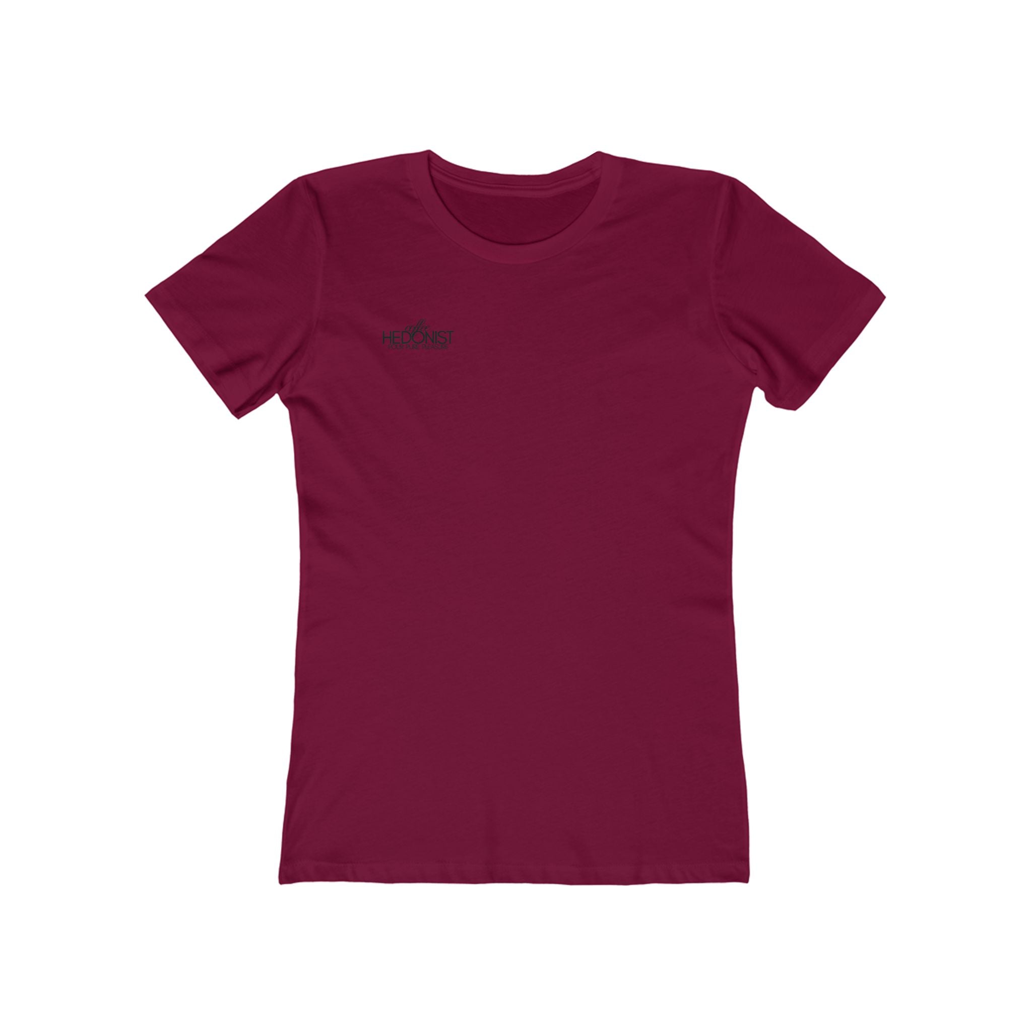 Coffee Hedonist T-Shirt — Boyfriend Tee for Women - Minimal Chest Logo