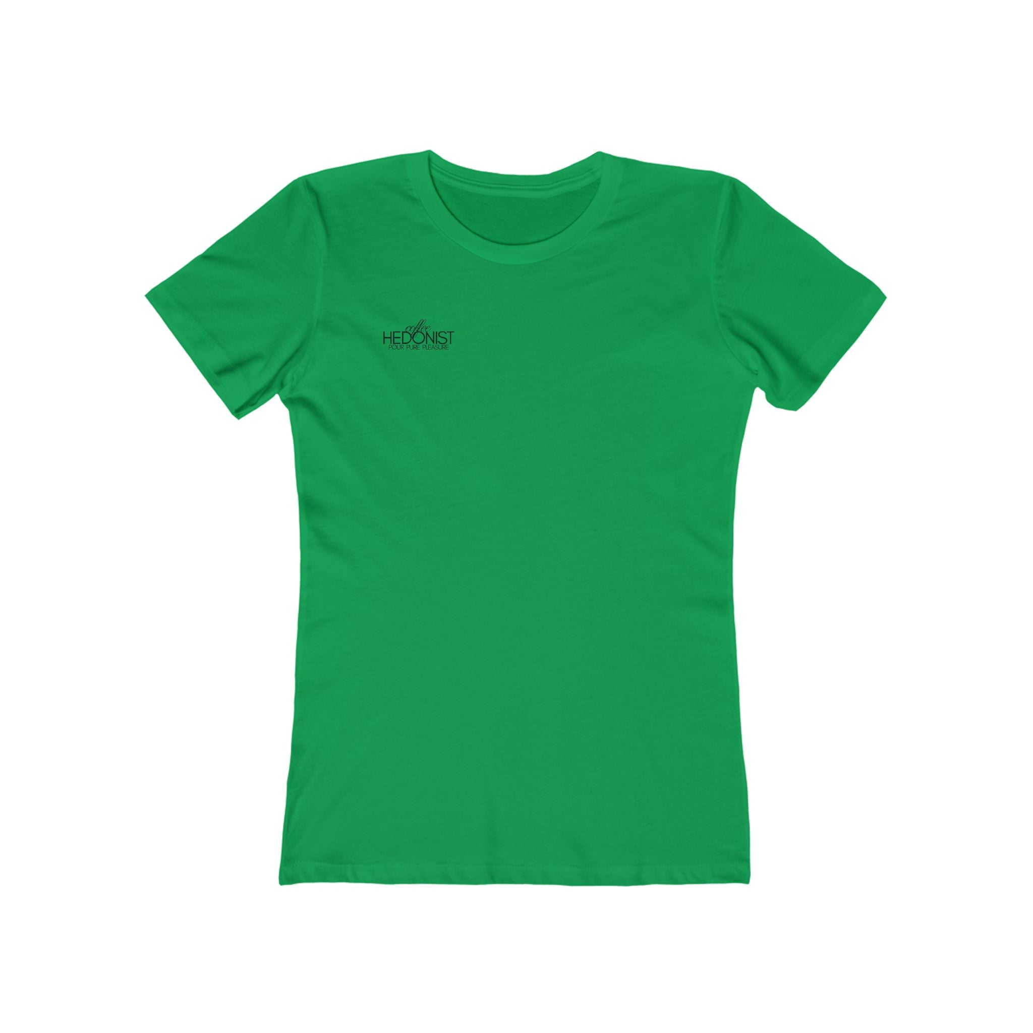 Coffee Hedonist T-Shirt — Boyfriend Tee for Women - Minimal Chest Logo