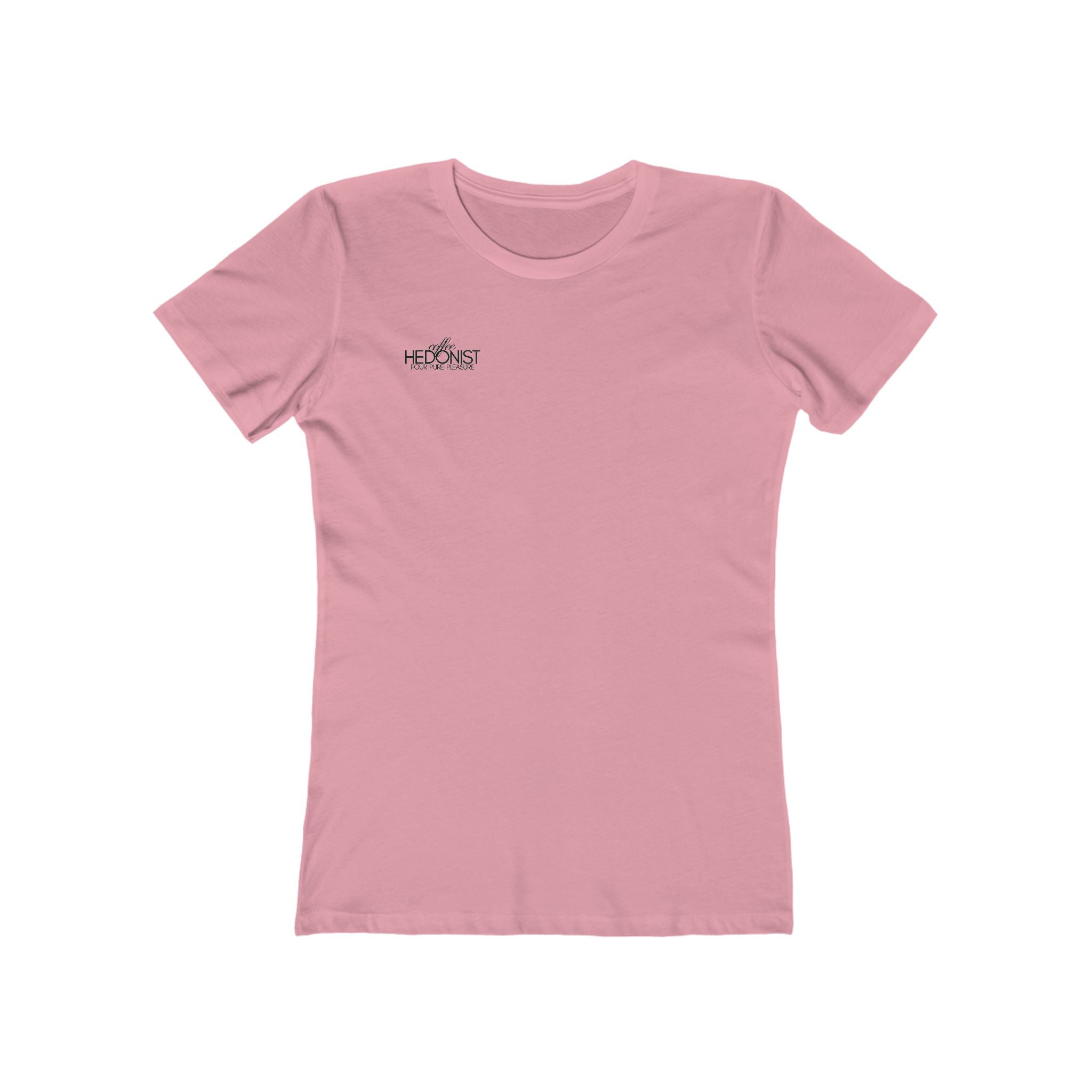 Coffee Hedonist T-Shirt — Boyfriend Tee for Women - Minimal Chest Logo