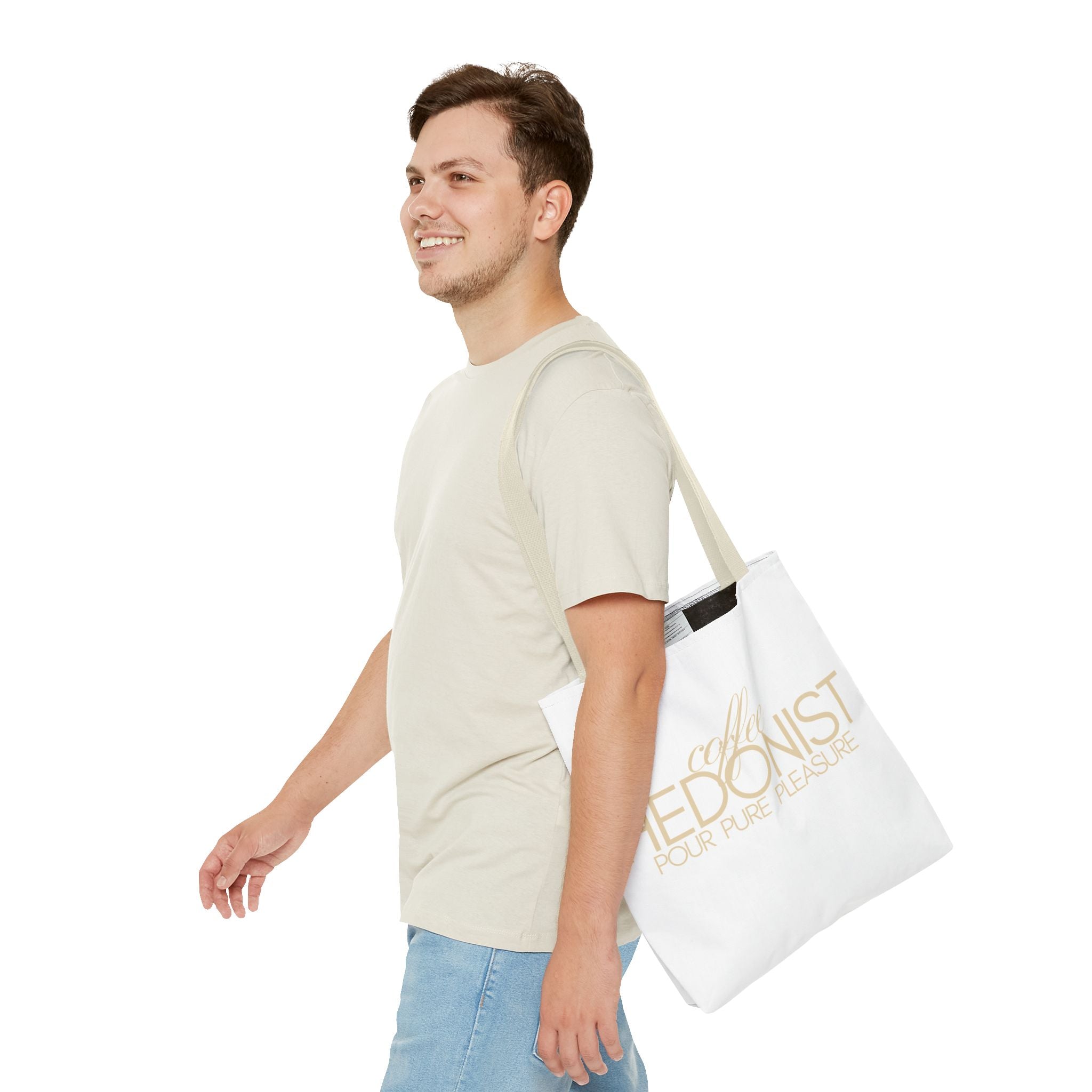 Coffee Hedonist Tote Bag – Funny Coffee Lover Canvas Tote, AOP
