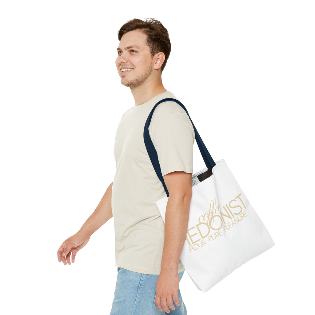Coffee Hedonist Tote Bag – Funny Coffee Lover Canvas Tote, AOP