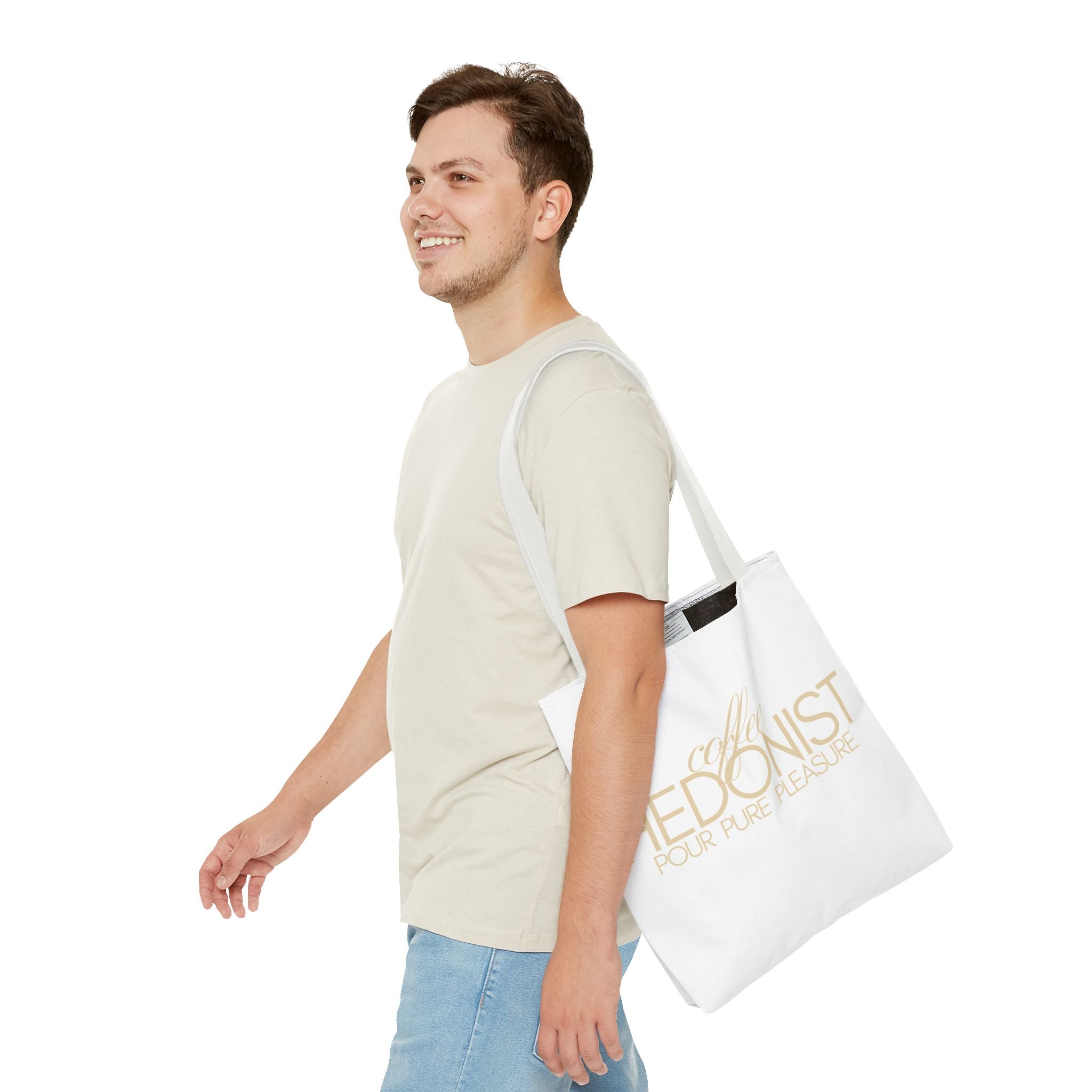 Coffee Hedonist Tote Bag – Funny Coffee Lover Canvas Tote, AOP
