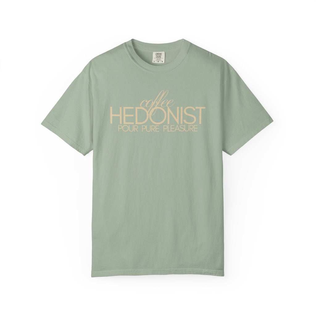 Coffee Hedonist T-Shirt — Retro Script Coffee Lover Tee