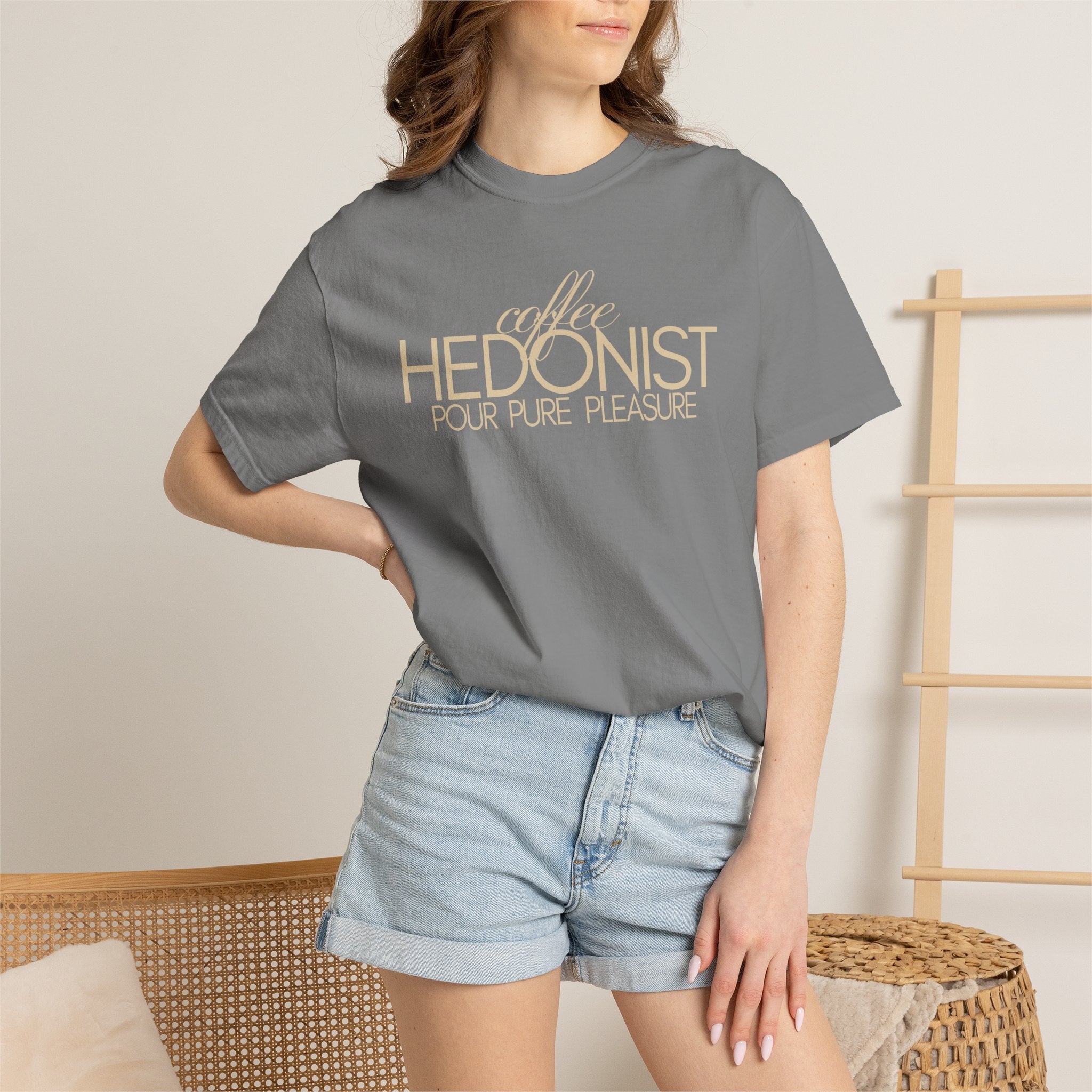 Coffee Hedonist T-Shirt — Retro Script Coffee Lover Tee