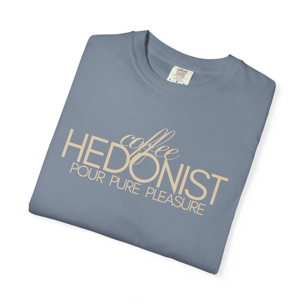 Coffee Hedonist T-Shirt — Retro Script Coffee Lover Tee