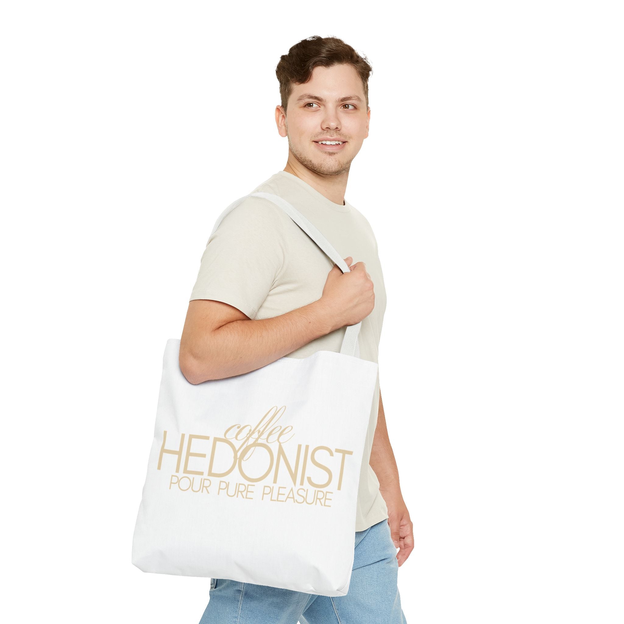 Coffee Hedonist Tote Bag – Funny Coffee Lover Canvas Tote, AOP