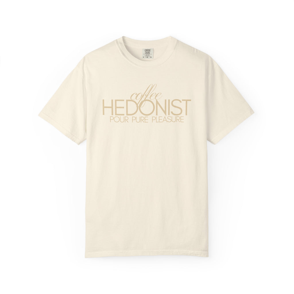 Coffee Hedonist T-Shirt — Retro Script Coffee Lover Tee