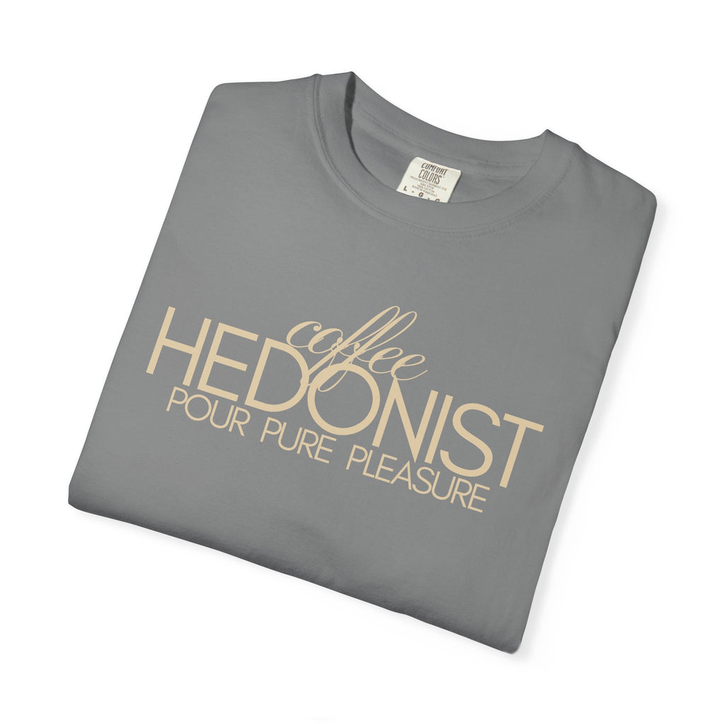 Coffee Hedonist T-Shirt — Retro Script Coffee Lover Tee