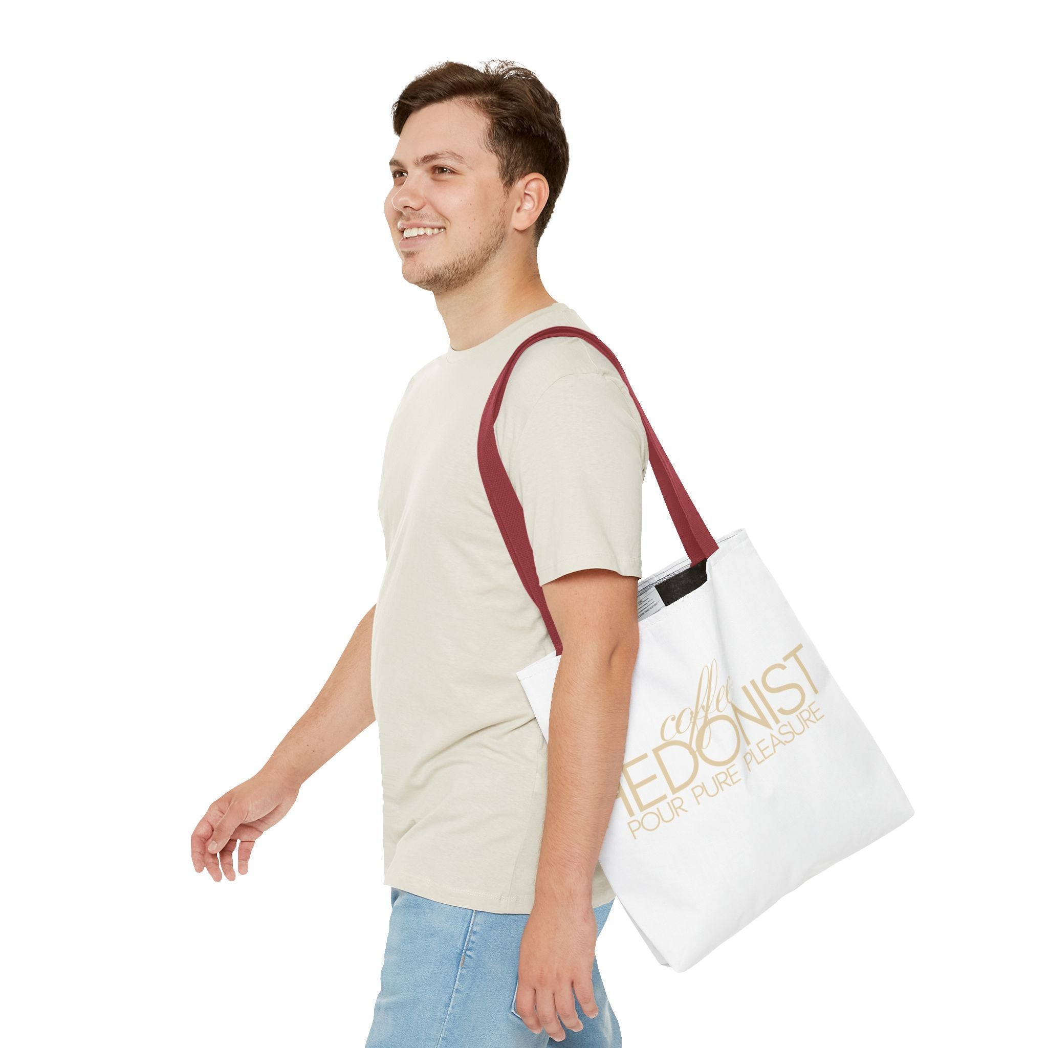 Coffee Hedonist Tote Bag – Funny Coffee Lover Canvas Tote, AOP