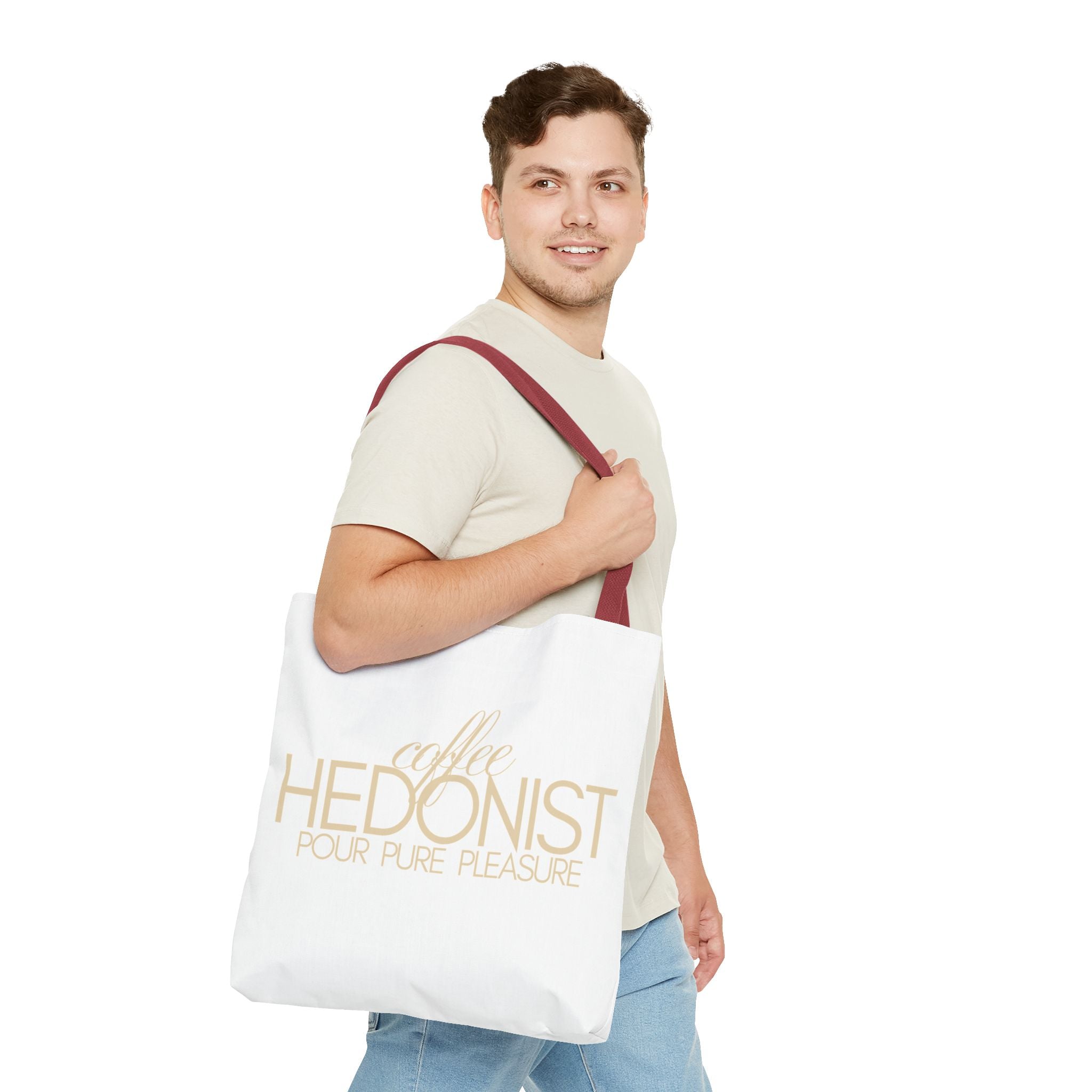 Coffee Hedonist Tote Bag – Funny Coffee Lover Canvas Tote, AOP