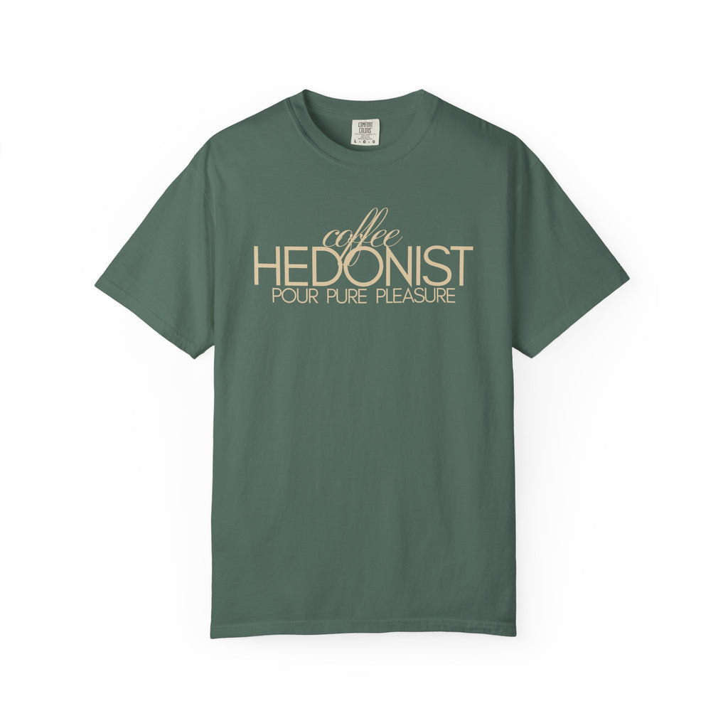 Coffee Hedonist T-Shirt — Retro Script Coffee Lover Tee