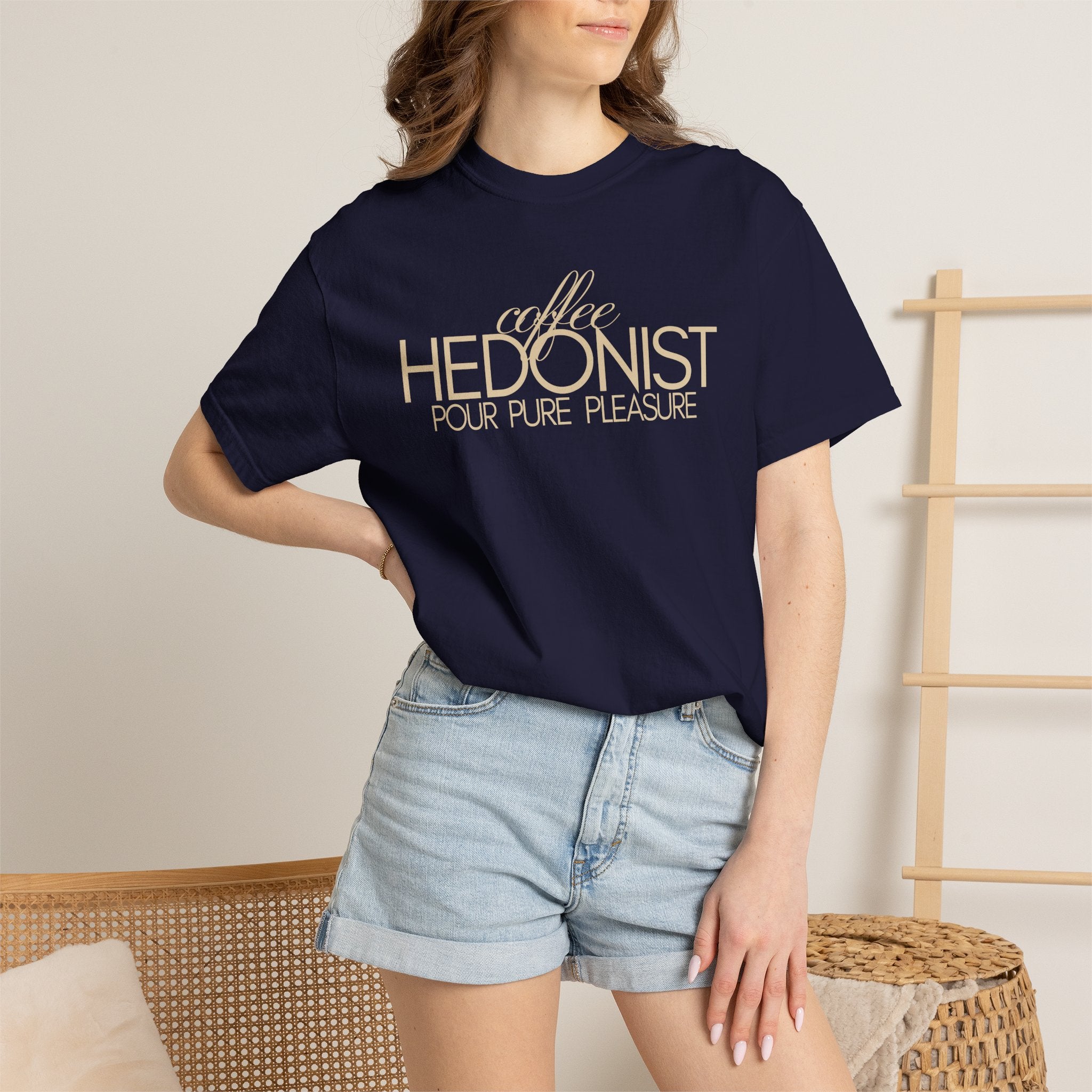 Coffee Hedonist T-Shirt — Retro Script Coffee Lover Tee