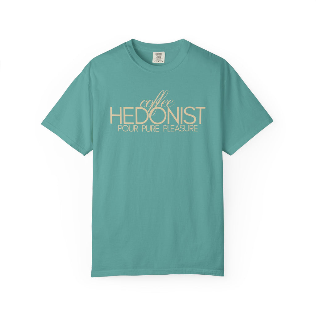 Coffee Hedonist T-Shirt — Retro Script Coffee Lover Tee