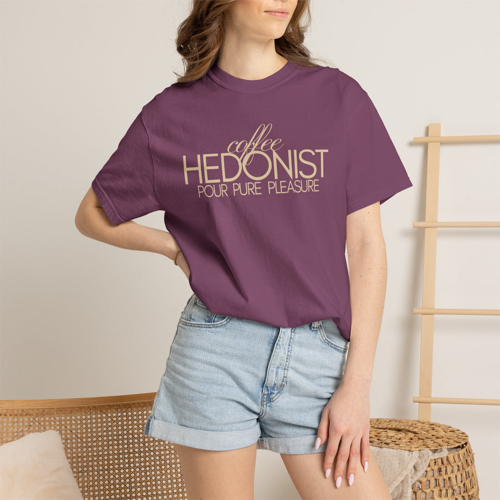 Coffee Hedonist T-Shirt — Retro Script Coffee Lover Tee