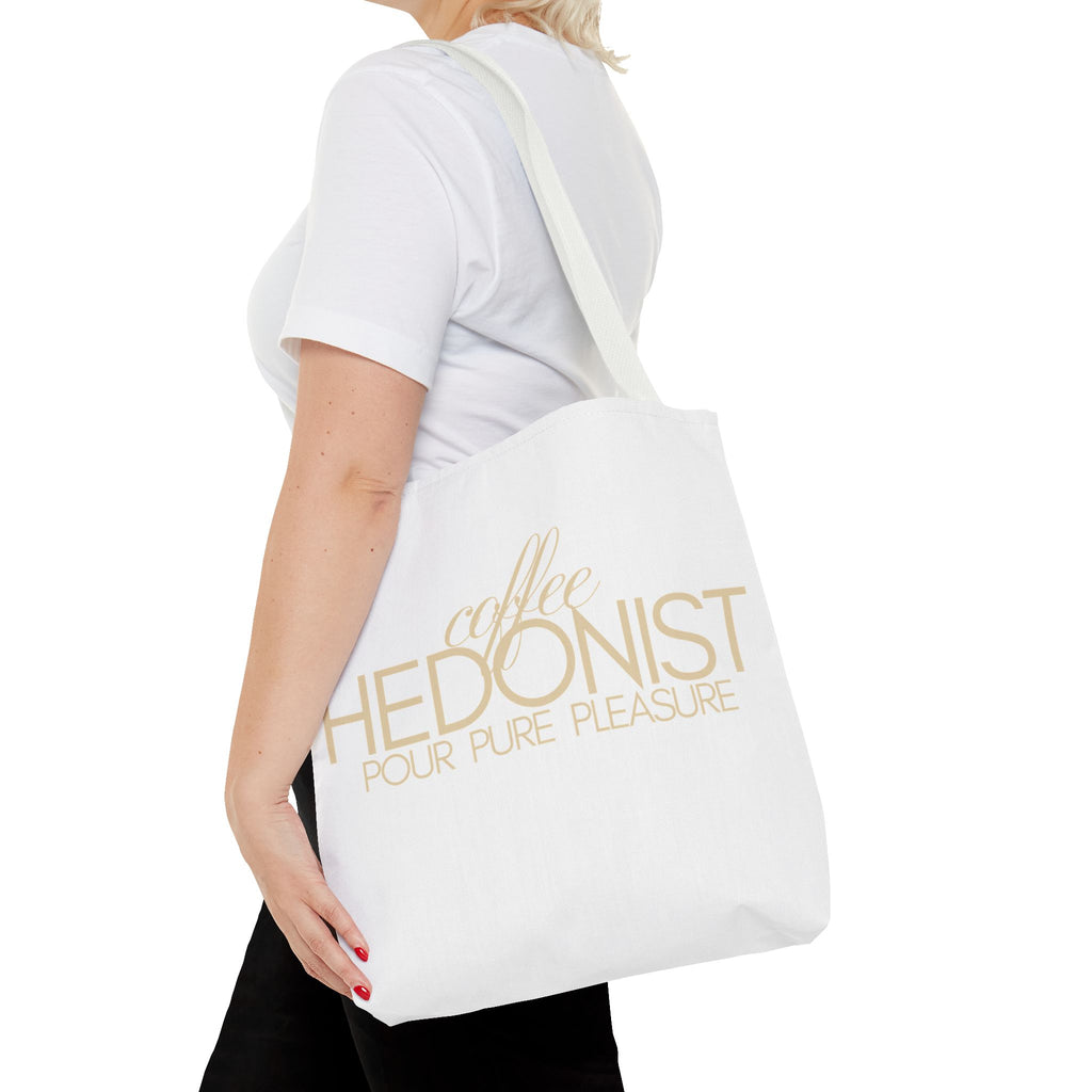 Coffee Hedonist Tote Bag – Funny Coffee Lover Canvas Tote, AOP