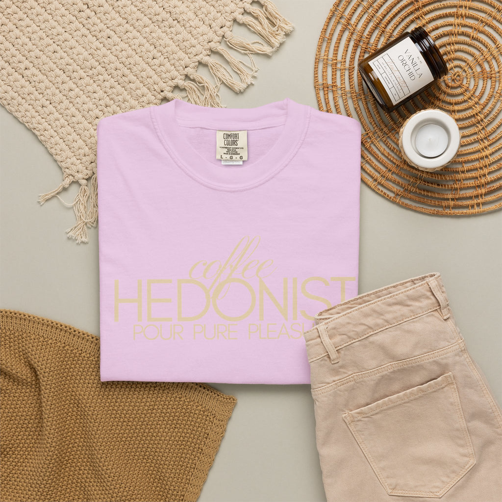 Coffee Hedonist T-Shirt — Retro Script Coffee Lover Tee