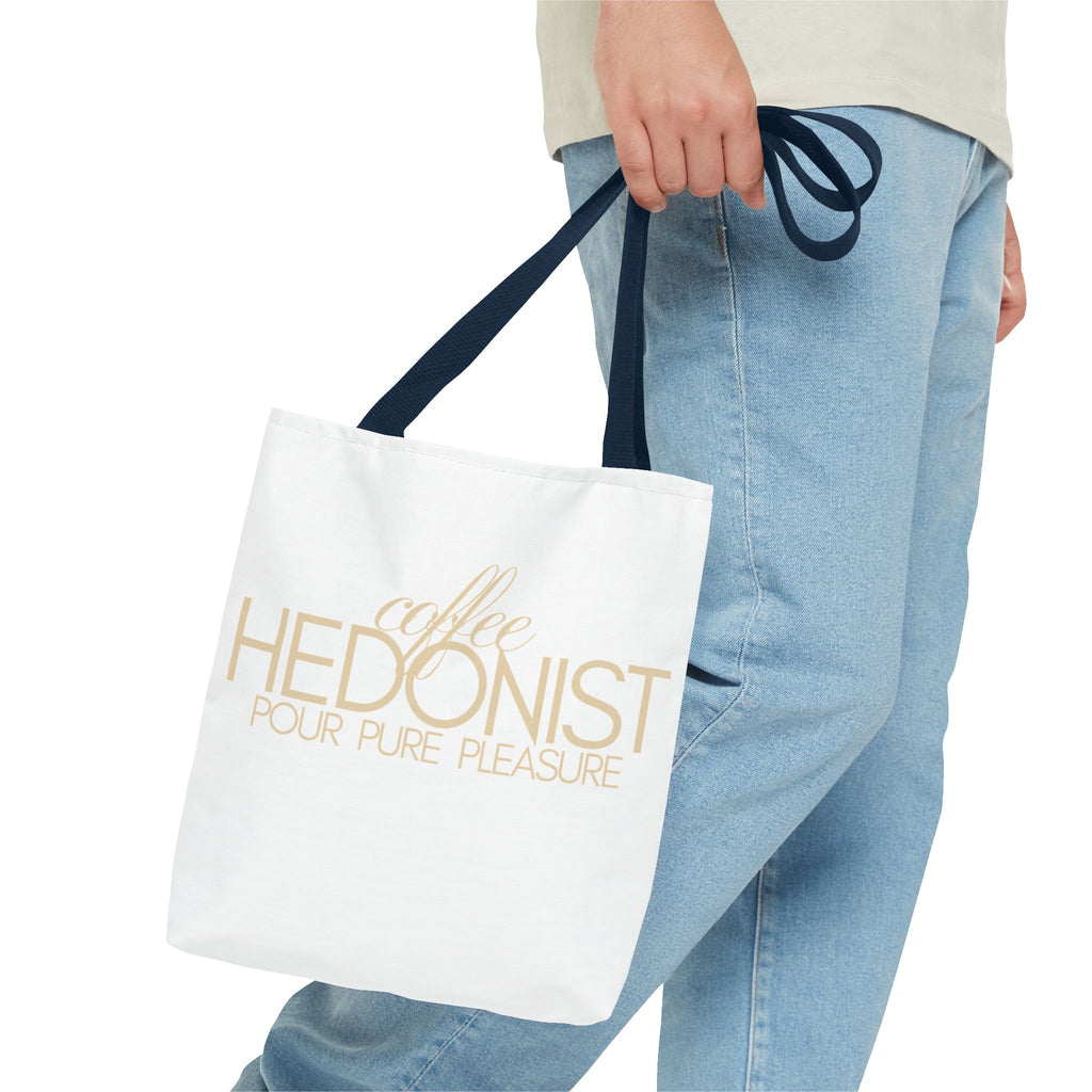 Coffee Hedonist Tote Bag – Funny Coffee Lover Canvas Tote, AOP