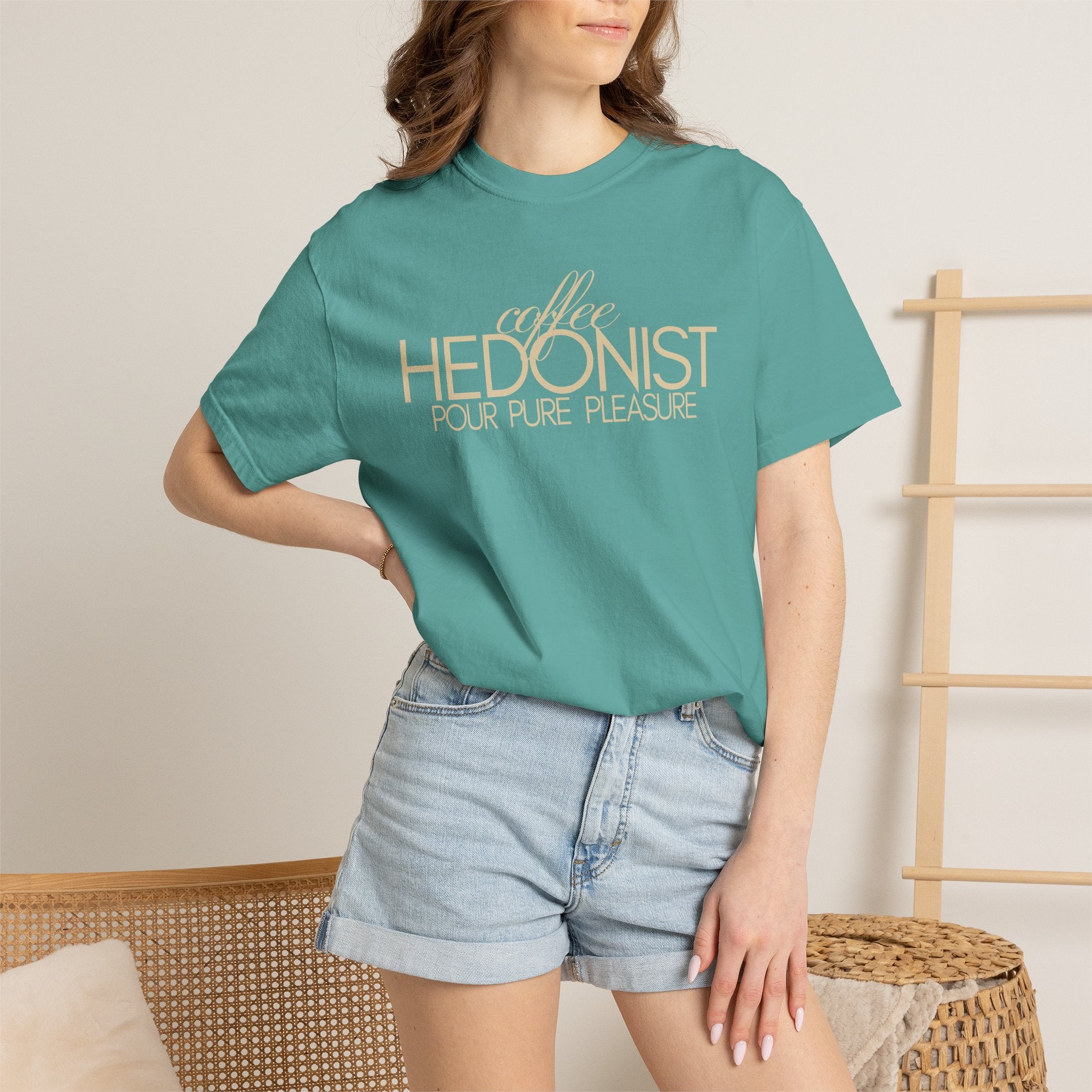Coffee Hedonist T-Shirt — Retro Script Coffee Lover Tee