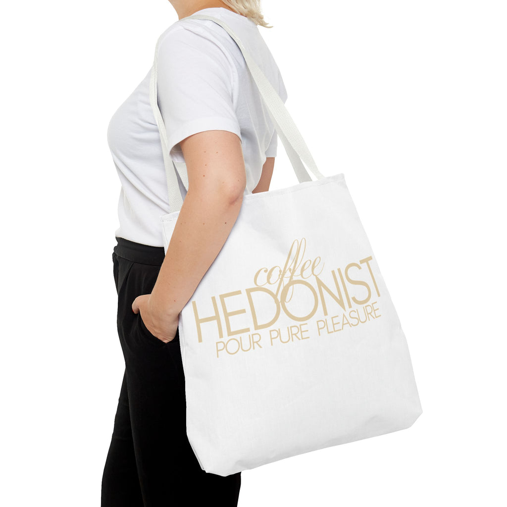Coffee Hedonist Tote Bag – Funny Coffee Lover Canvas Tote, AOP