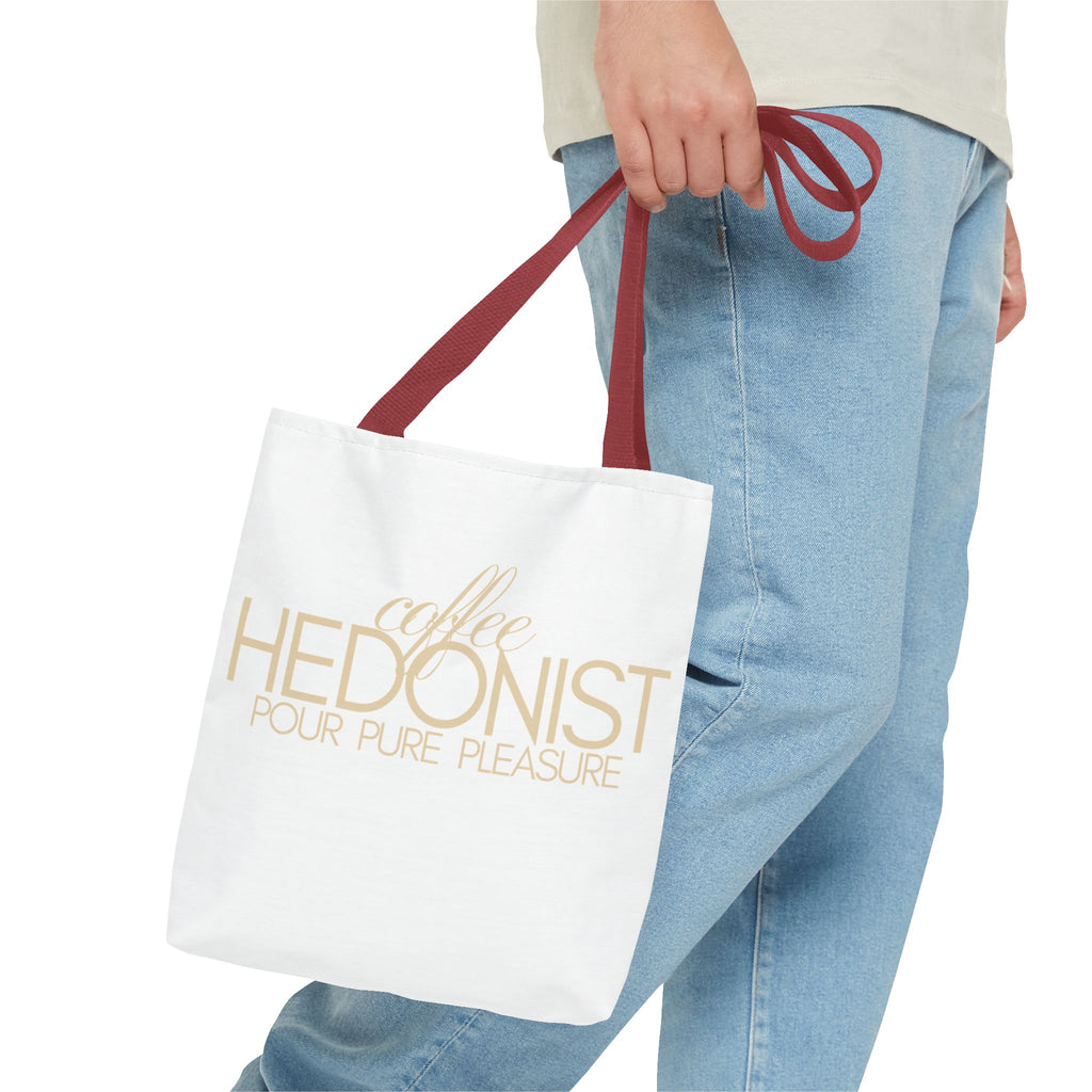 Coffee Hedonist Tote Bag – Funny Coffee Lover Canvas Tote, AOP