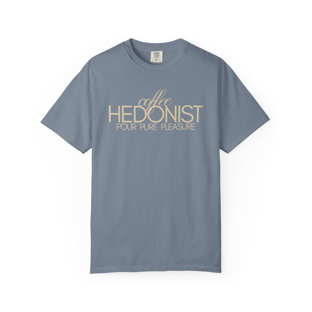 Coffee Hedonist T-Shirt — Retro Script Coffee Lover Tee