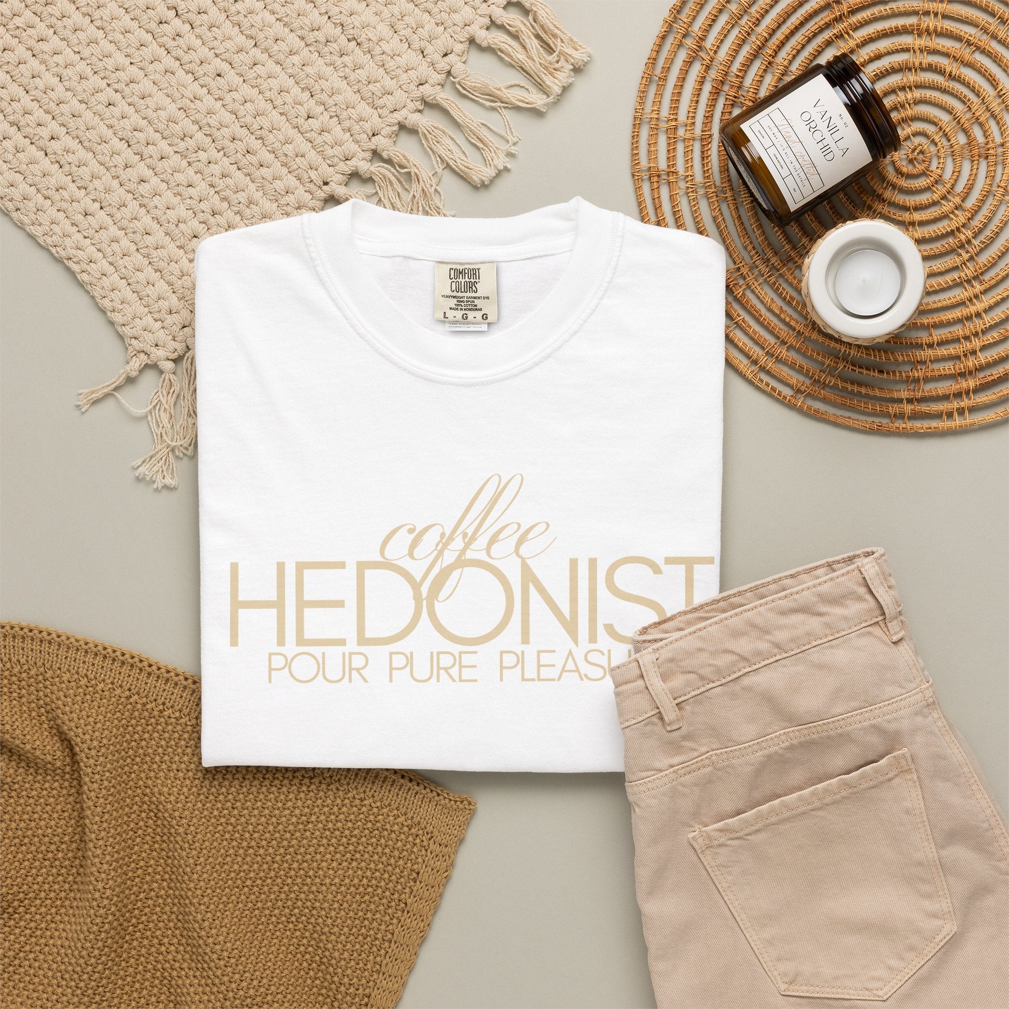 Coffee Hedonist T-Shirt — Retro Script Coffee Lover Tee