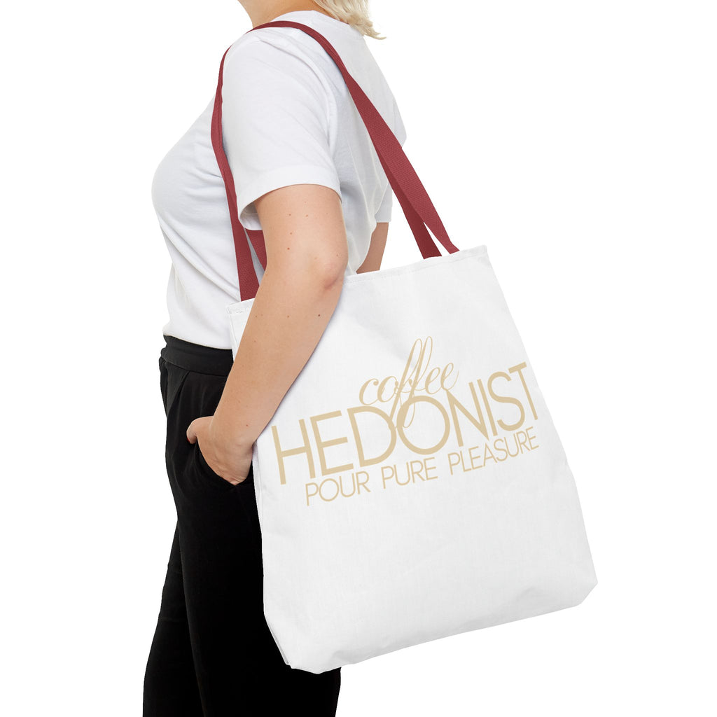 Coffee Hedonist Tote Bag – Funny Coffee Lover Canvas Tote, AOP