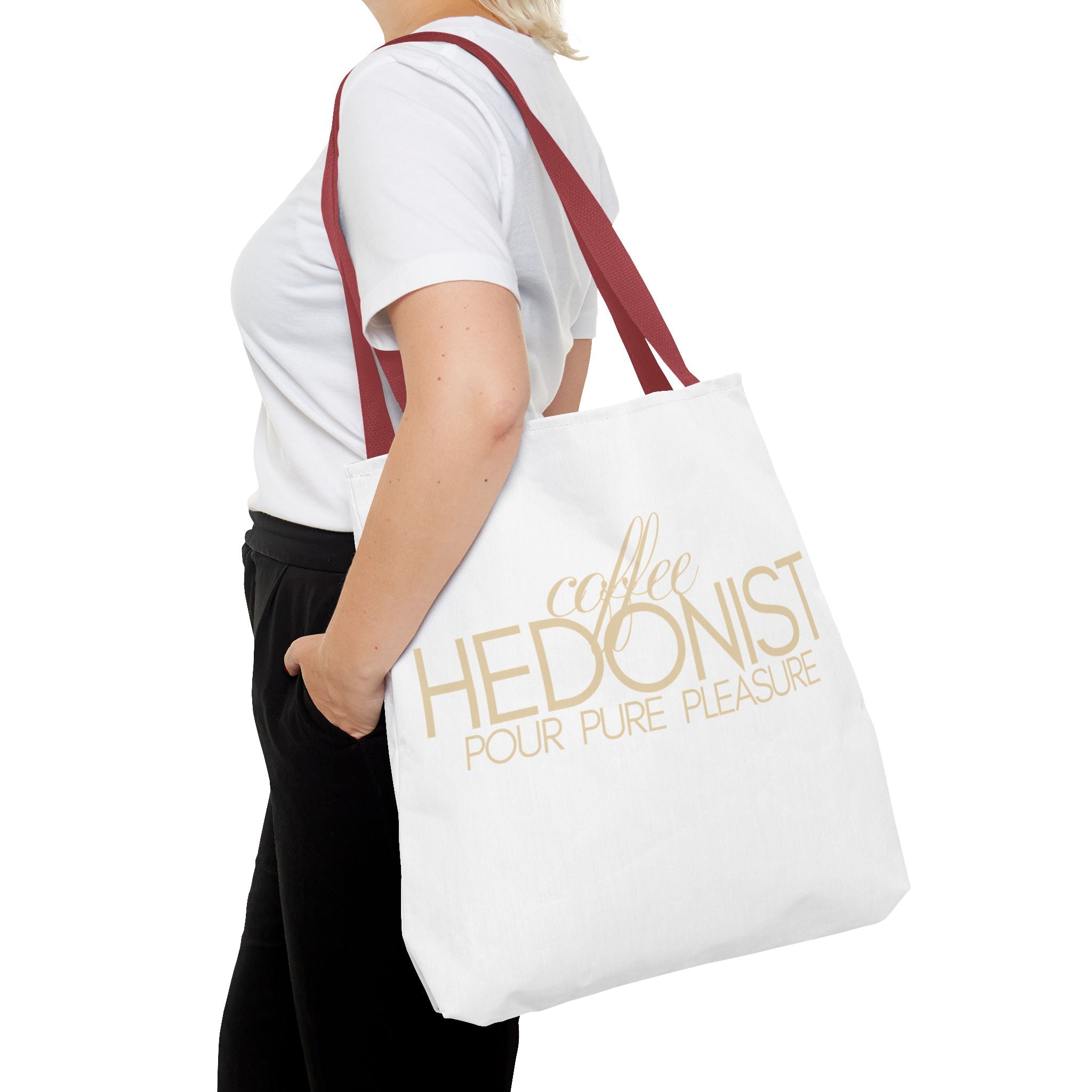 Coffee Hedonist Tote Bag – Funny Coffee Lover Canvas Tote, AOP