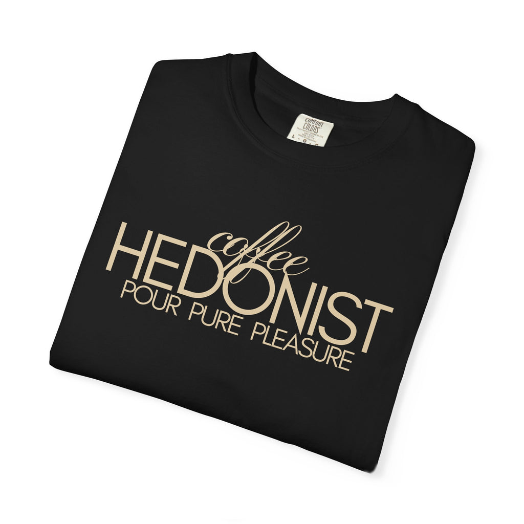 Coffee Hedonist T-Shirt — Retro Script Coffee Lover Tee